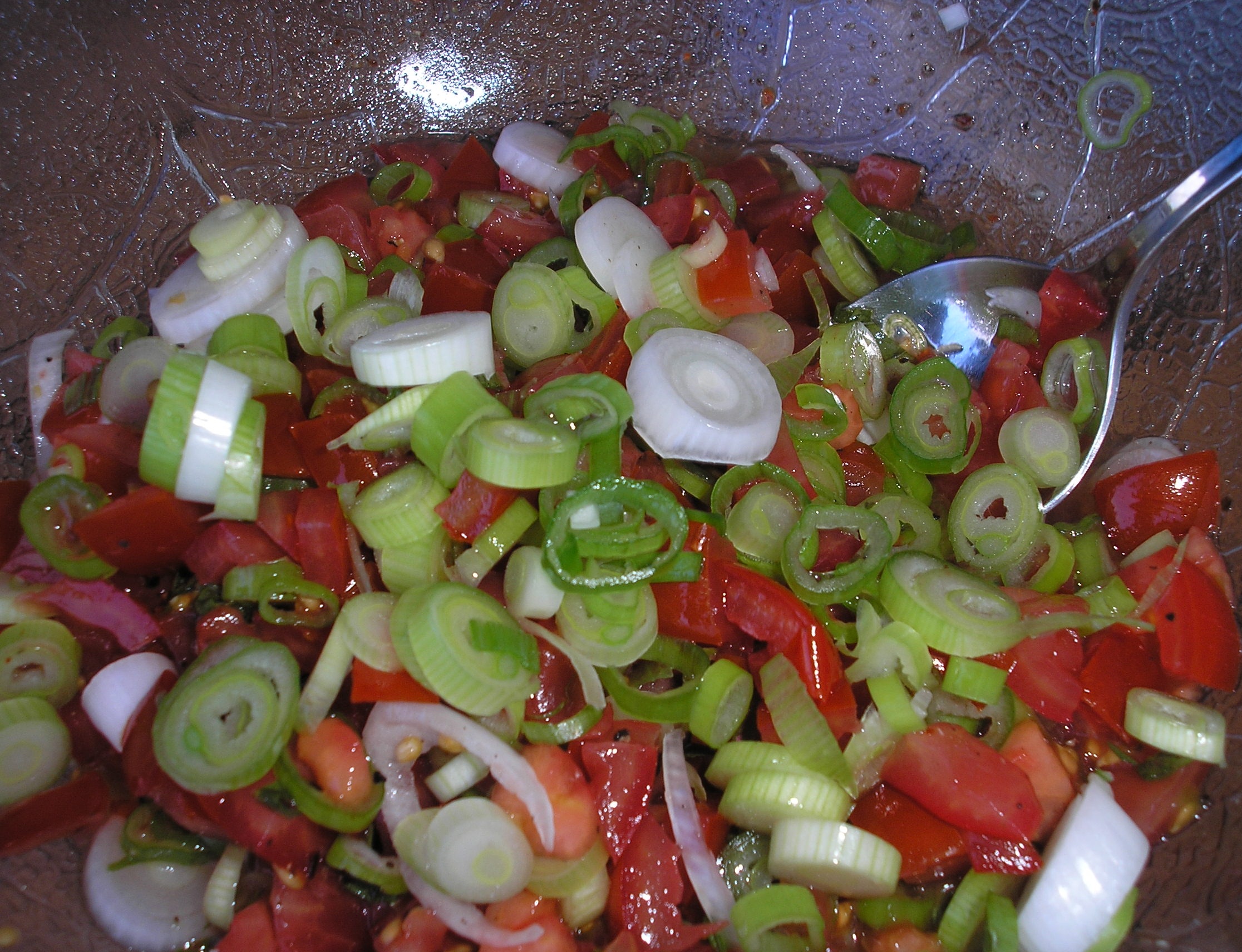 Tomatensalat mit Frühlingszwiebeln und Minze | KochEssWohnzimmer